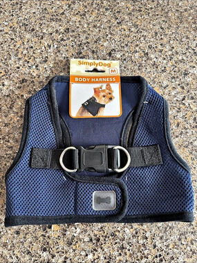 NEW SimplyDog Dog Harness in Navy Blue Medium NWT